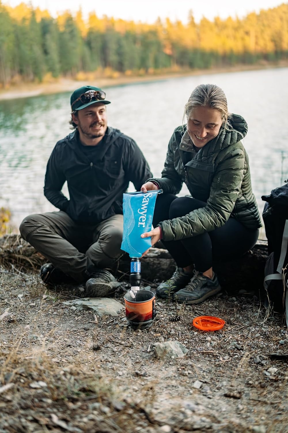 Sawyer Squeeze Water Filtration System(2 L Premium Bladder  Blue)
