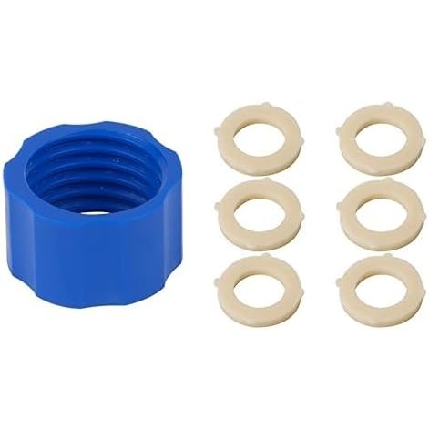 Sawyer Products SP150 Coupling for Water Filtration Cleaning, Blue, 1 x 1 x 1 inches + Water Filter Replacement Gasket Seals, 6-Pack Bundle
