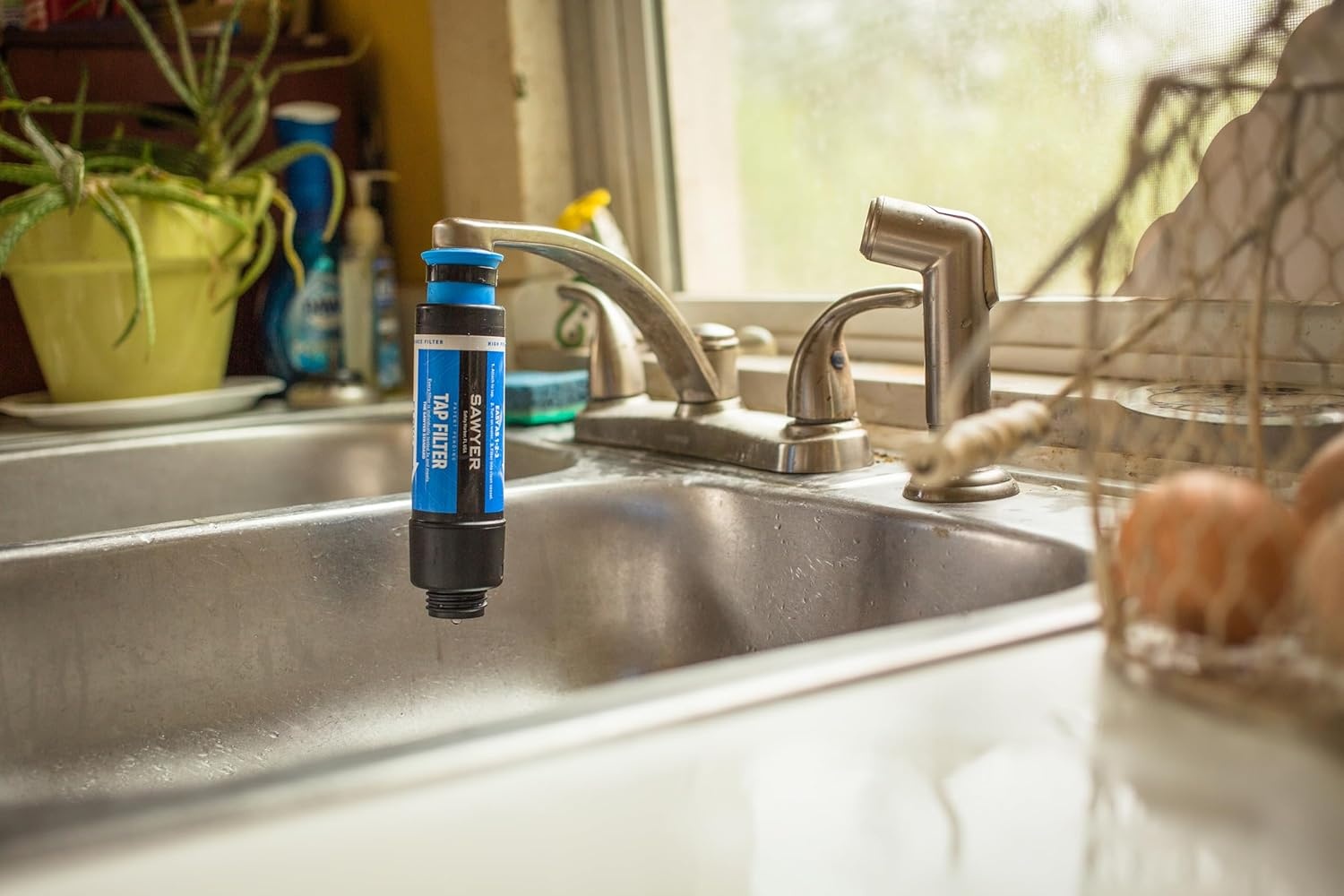 Sawyer Products SP134 TAP Water Filtration System, Fits Faucets & Hose Bibs, Blue (one Size)(One Size)