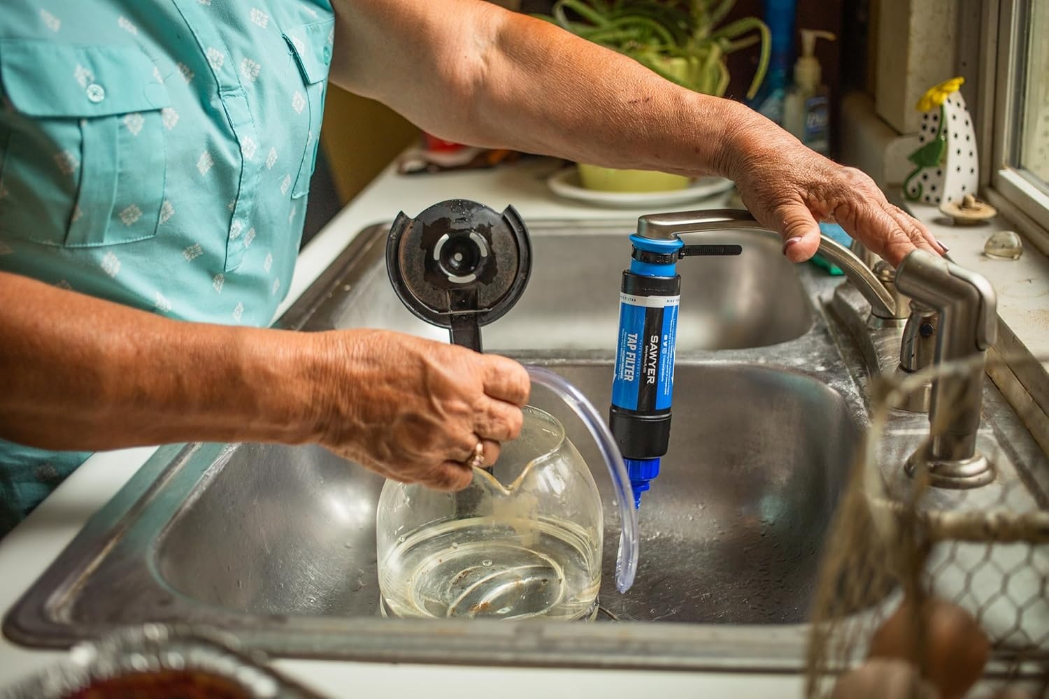 Sawyer Products SP134 TAP Water Filtration System, Fits Faucets & Hose Bibs, Blue (one Size)(One Size)