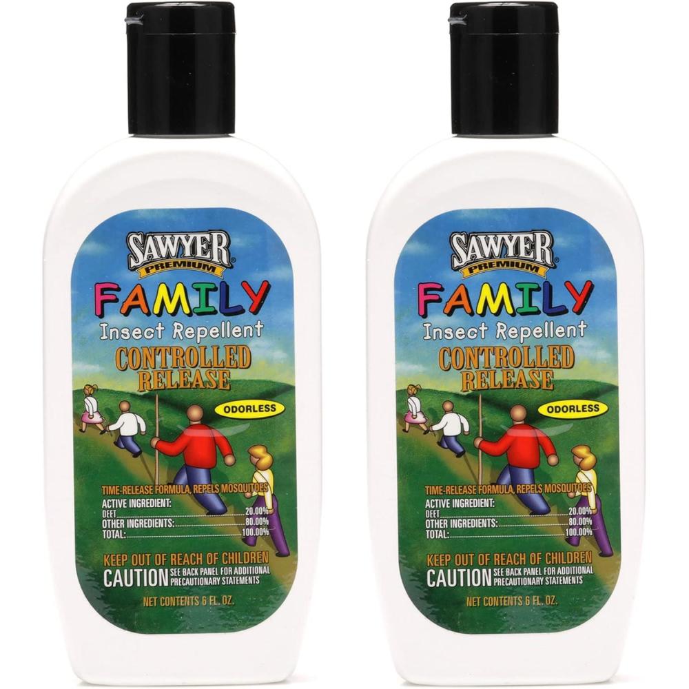Sawyer Products 20% DEET Premium Family Insect Repellent Controlled Release(6 Fl Oz (Pack of 2))