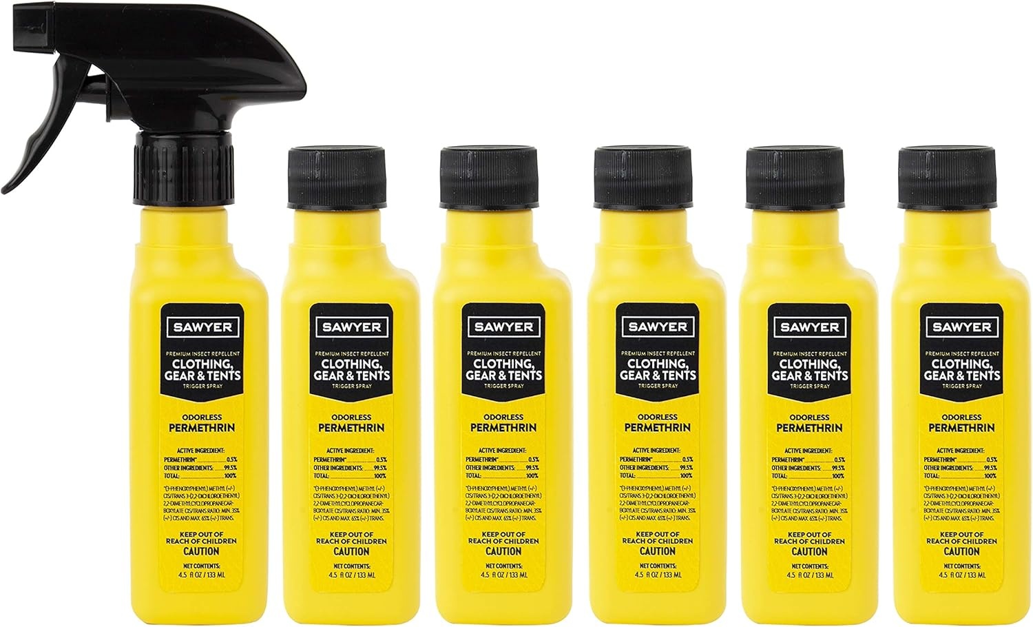 Sawyer Products Premium Permethrin Insect Repellent for Clothing, Gear & Tents(4.5 Fl Oz (Pack of 6))