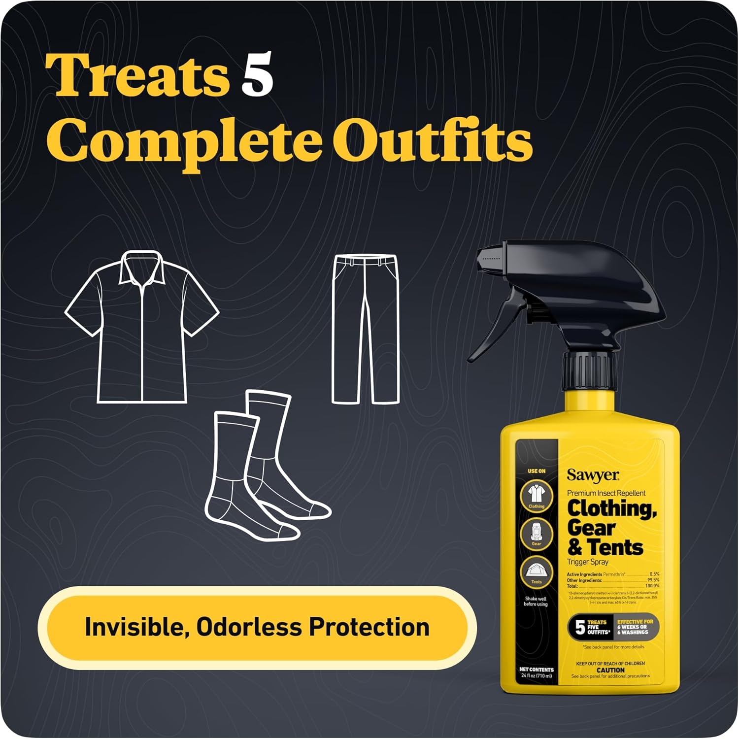 Sawyer Products Premium Permethrin Insect Repellent for Clothing, Gear & Tents(24 Fl Oz (Pack of 2))